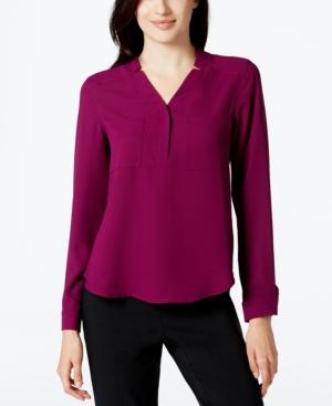 Nine West Long-sleeve Crepe Top