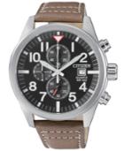 Citizen Men's Chronograph Brown Leather Strap Watch 43mm