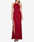 Fame And Partners Lace Halter Slit Gown