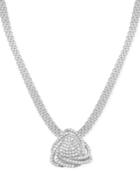 Wrapped In Love Diamond Triangle Pendant Necklace (1 Ct. T.w.) In Sterling Silver