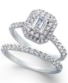 Certified Diamond Engagement Ring Set In 14k White Gold (1-1/2 Ct. T.w.)