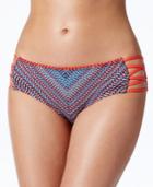 Lucky Brand Mosaic Printed Strappy Bikini Bottoms Women's Swimsuit