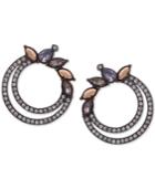 Jenny Packham Hematite-tone Crystal Double Hoop Earrings