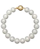 "belle De Mer Pearl Bracelet, 8"" 14k Gold Cultured Freshwater Pearl Strand (10-11mm)"