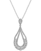 Diamond Teardrop Cluster Pendant Necklace (7/8 Ct. T.w.) In 14k White Gold