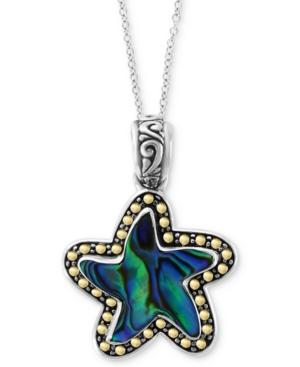 Effy Paua Shell Starfish 18 Pendant Necklace In Sterling Silver & 18k Gold