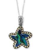 Effy Paua Shell Starfish 18 Pendant Necklace In Sterling Silver & 18k Gold