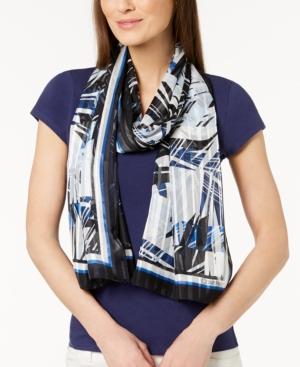 Calvin Klein Tropical Shadow-stripe Scarf