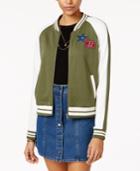 Almost Famous Juniors' Patch Knit Bomber Jacket