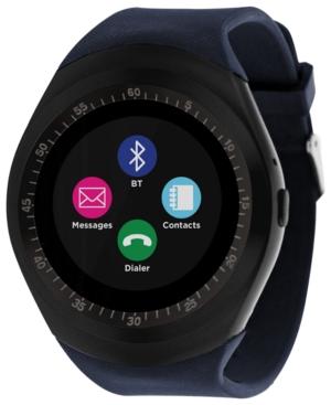 Itouch Unisex Curve Navy Silicone Strap Touchscreen Smart Watch 44mm, Created For Macy's