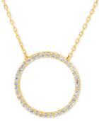 Giani Bernini Cubic Zirconia Circle Pendant Necklace In Gold-plated Sterling Silver, Created For Macy's