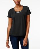 Jm Collection Petite Chain-neck Top, Only At Macy's