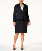 Le Suit Plus Size 3-pc. Shadow-striped Skirt Suit