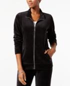 Karen Scott Mock-neck Velour Jacket, Created For Macy's