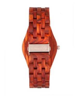 Earth Wood Baobab Wood Bracelet Watch W/date Red 46mm