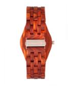 Earth Wood Baobab Wood Bracelet Watch W/date Red 46mm