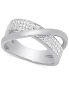 Victoria Townsend Diamond Crossover Ring (1/4 Ct. T.w.) In Sterling Silver