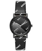 Dkny Women's Soho Black Patent Leather Strap Watch 34mm