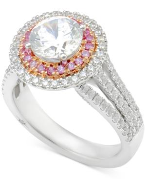 Marchesa Certified Diamond Engagement Ring (2-1/2 Ct. T.w.) In 18k White Gold And Rose Gold