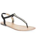 Material Girl Sage T-strap Flat Thong Sandals, Only At Macy's Women's Shoes