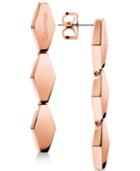 Calvin Klein Women's Snake Rose Gold-tone Pvd Stainless Steel Drop Earrings Kj5dpe100100