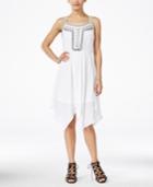 Xoxo Juniors' Embroidered Handkerchief-hem Dress