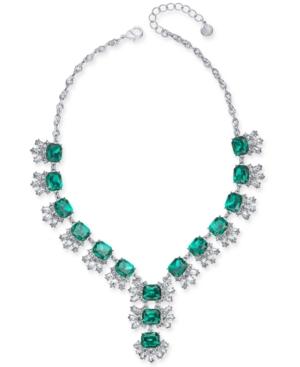 Charter Club Silver-tone Crystal & Stone Lariat Necklace, 17 + 2 Extender, Created For Macy's