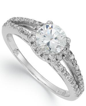 B. Brilliant Sterling Silver Cubic Zirconia Split Band Ring (1-1/10 Ct. T.w.)