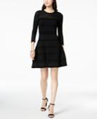 Vince Camuto Perforated Fit & Flare Dress
