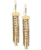 Kenneth Cole New York Gold-tone Faceted Stone Fringe Drop Earrings