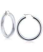 Giani Bernini Thick Polished Tubular Hoop Earrings In Sterling Silver, Created For Macy's
