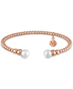 Majorica Rose Gold-tone Graduated Bead And Pearl Bangle Bracelet (8mm)
