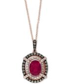 Rosa By Effy Ruby (1-1/2 Ct. T.w.) And Diamond (1/3 Ct. T.w.) Pendant Necklace In 14k Rose Gold