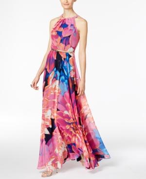 Inc International Concepts Petite Floral-print Halter Maxi Dress, Only At Macy's