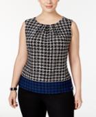 Calvin Klein Plus Size Printed Pleated Shell