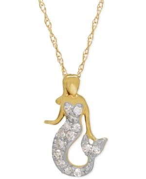 Diamond Mermaid Pendant Necklace (1/10 Ct. T.w.) In 10k Gold