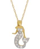 Diamond Mermaid Pendant Necklace (1/10 Ct. T.w.) In 10k Gold