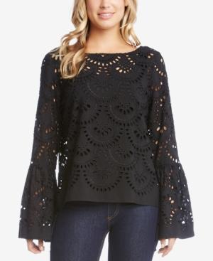 Karen Kane Eyelet Bell-sleeve Top