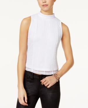 Shift Juniors' Mock-neck Lace Tank Top