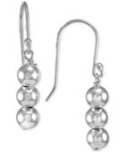 Giani Bernini Triple Bead Drop Earrings In Sterling Silver, Created For Macy's