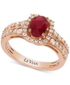 Le Vian Ruby (3/4 Ct. T.w.) And Diamond (1/2 Ct. T.w.) Ring In 14k Rose Gold