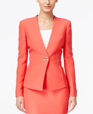 Tahari Asl Textured Turnlock Blazer