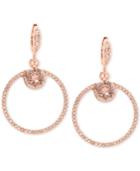Givenchy Rose Gold-tone Crystal Drop Hoop Earrings