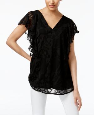 Alfani Ruffled Burnout Top, Only At Macy's