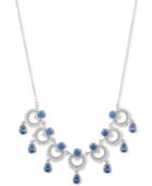 Marchesa Silver-tone Cubic Zirconia Link Statement Necklace, 16 + 3 Extender, Created For Macy's