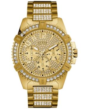 Guess Men's Crystal Gold-tone Stainless Steel Bracelet Watch 46mm U0799g2