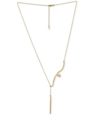 Rachel Rachel Roy Gold-tone Swirl & Polished Bar Lariat Necklace, 19 + 2 Extender