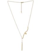 Rachel Rachel Roy Gold-tone Swirl & Polished Bar Lariat Necklace, 19 + 2 Extender