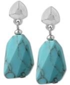 Kenneth Cole New York Silver-tone Stone Drop Earrings