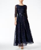 Tahari Asl Floral-lace A-line Gown